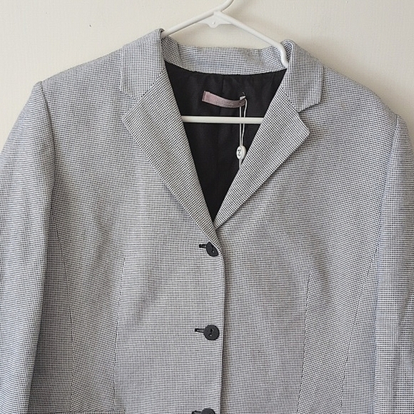 NICOLA Womens 16 Blazer Sport Coat Jacket Gray Black Cotton Office Preppy - Picture 3 of 8